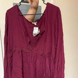 Burgundy women blouse